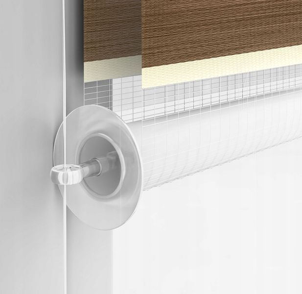 Ролети День Ніч RollShop 30х150 см Льон Каштановий з нижнім фіксатором GY01-206 фото