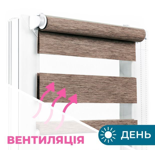 Ролети День Ніч RollShop 30х150 см Льон Коричневий GY01-198 фото