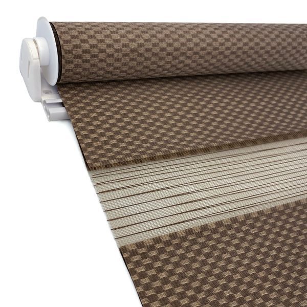 Ролети День Ніч RollShop 30х170 см Ротанг Коричневий з нижнім фіксатором GY01-209 фото